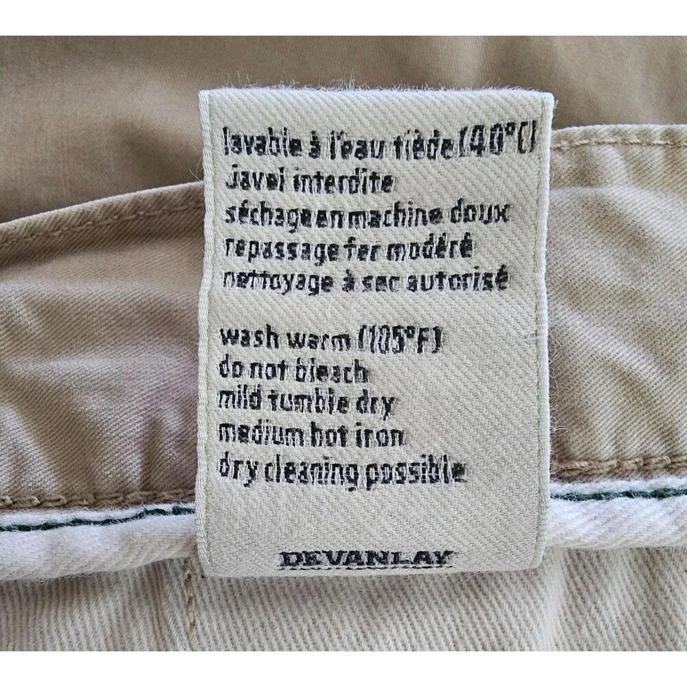 Lacoste Mens 38 Beige Chino Pants Classic Fit Cotton Twill Trousers Quiet Luxury